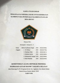 Image of KTI : Pemanfaatan Mineral Blok Untuk Kesehatan Kambing pada Peternakan Kambing Etawa di Desa Becici