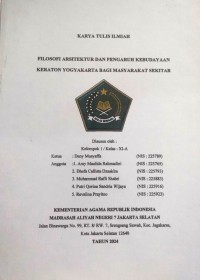 Image of KTI : Filosofi Arsitektur dan Pengaruh Kebudayaan Keraton Yogyakarta bagi Masyarakat Sekitar