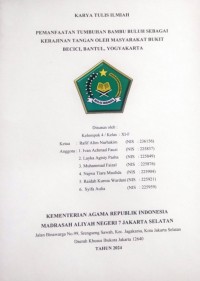 Image of KTI : Pemanfaatan Tumbuhan Bambu Buluh Sebagai Kerajinan Tangan Oleh Masyarakat Bukit Becici, Bantul, Yogyakarta