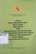 Ketetapan Majelis Permusyawaratan Rakyat RI NO I/MPR/2003 Tentang Peninjauan..